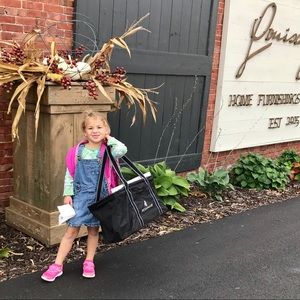 Adorable Embroidered Denim Bib Skirt